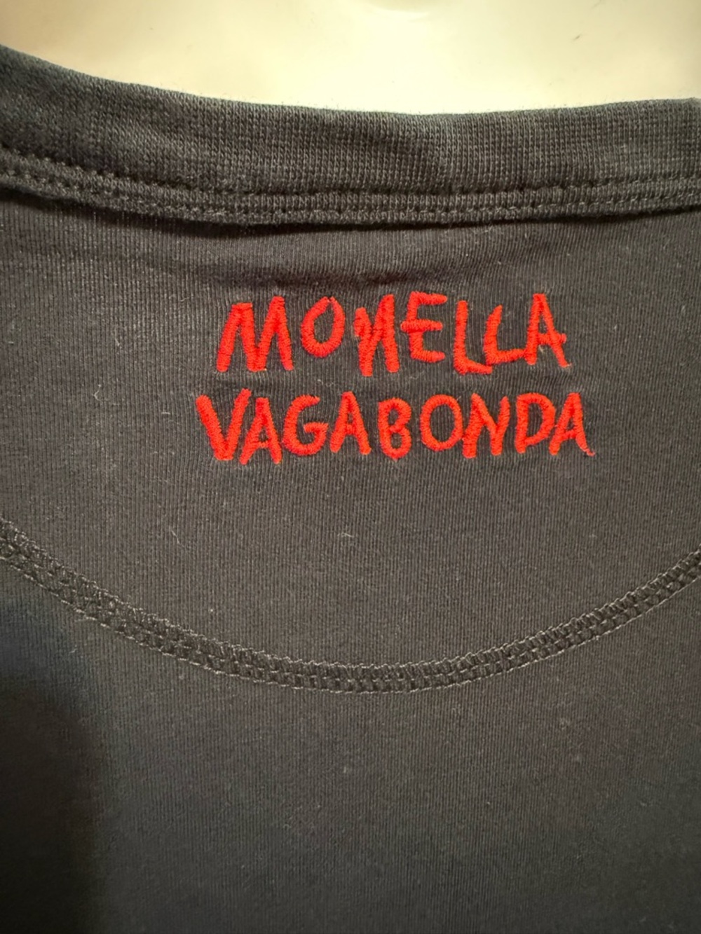 Monella Vegabonda Sweet Pea Black Long Sleeve Tee with Red and White Graphic MED - Picture 9 of 12